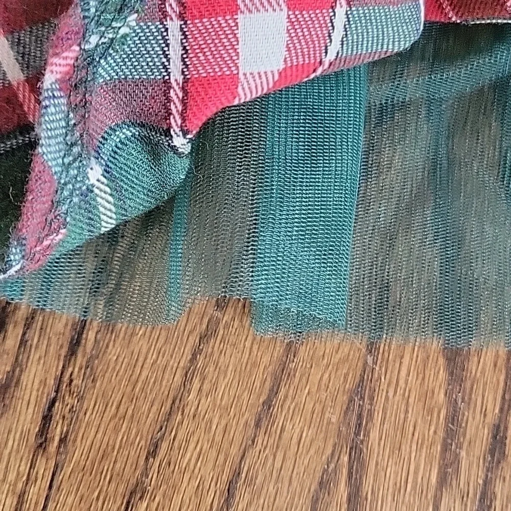 Bundle Christmas Gray Knit  Sweater Plaid Lace Tule Velvet Green Dress sz.S